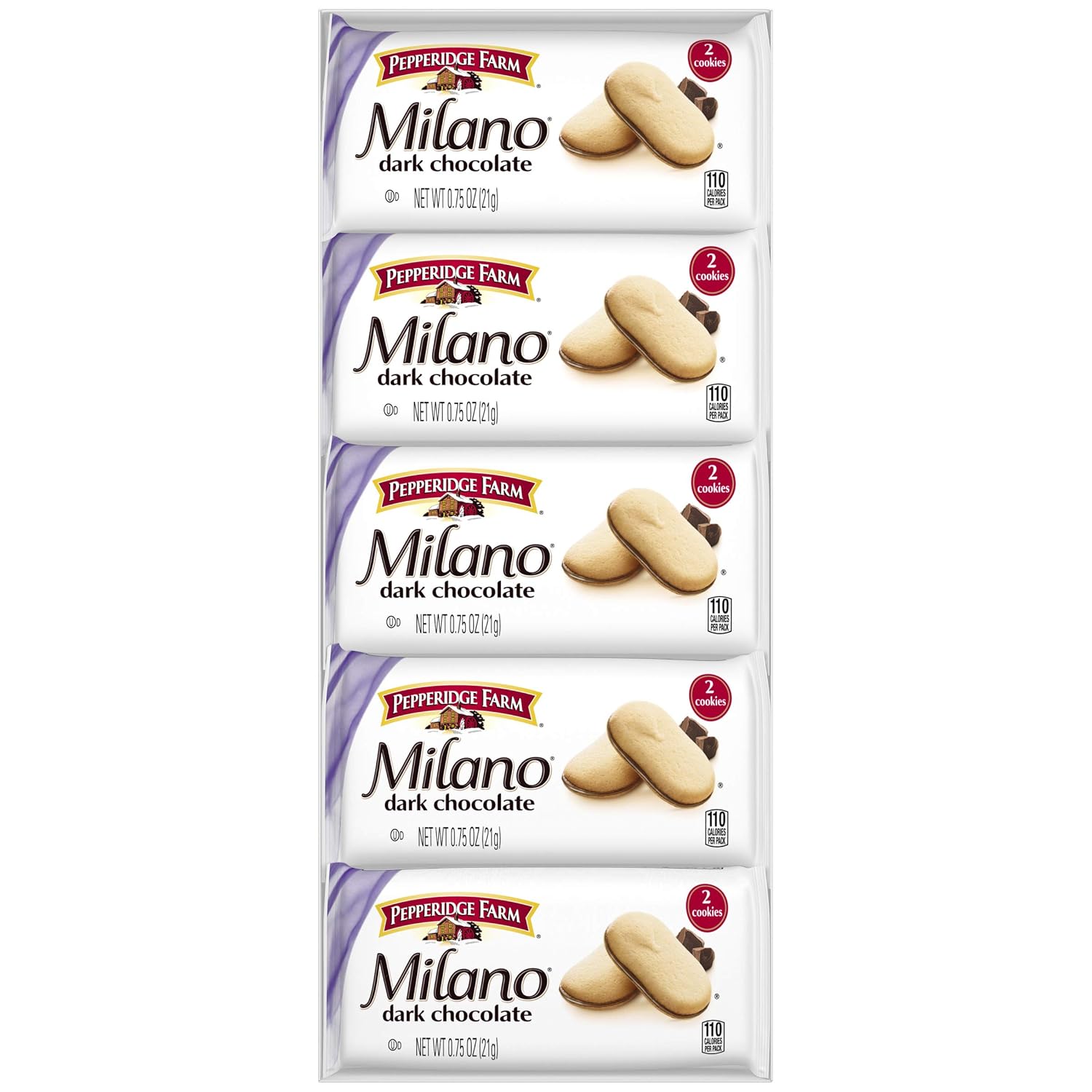 Pepperidge Farm Milano Cookies, Dark Chocolate, 20 Packs Tub, 2 Cookies Per Pack