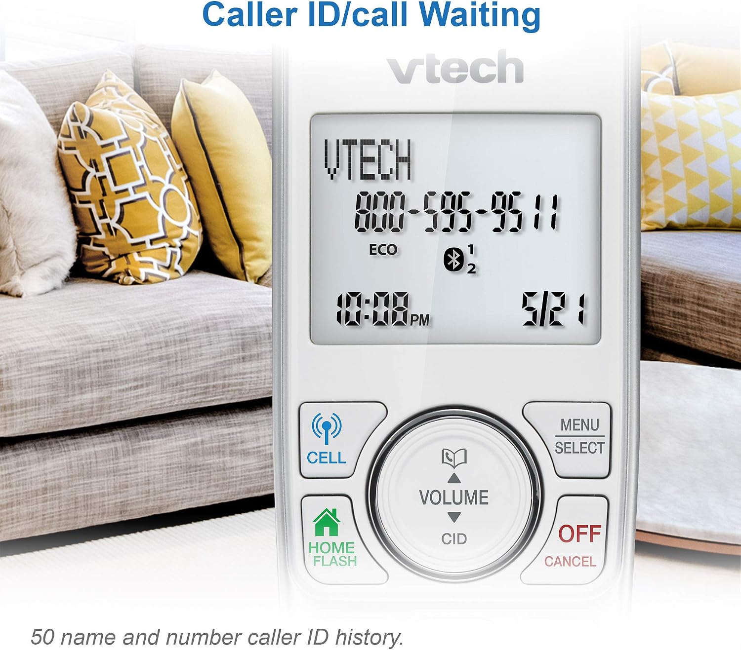 VTech VS112-27 2 Handset Cordless Phone with Answering Machine, Call Blocking, Caller ID, Intercom and Connect to Cell