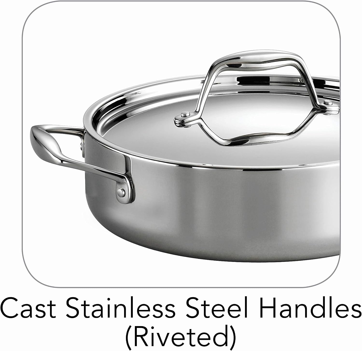 Tramontina Signature Tri-Ply Clad Stainless Steel 12-Inch Large Frying Pan | Induction-Ready Skillet, Dishwasher-Safe, NSF-Certified