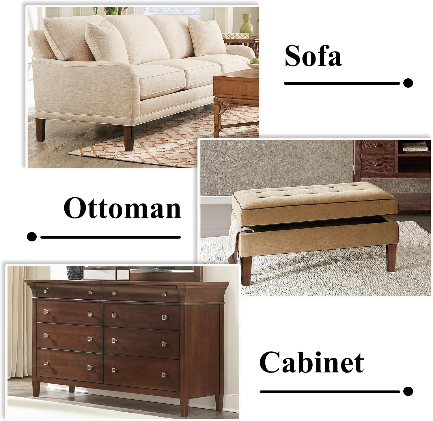 Sofa Legs Square Bed Feet 2 inch Wood Replacement Leg for Furniture Set of 4, Dark Brown