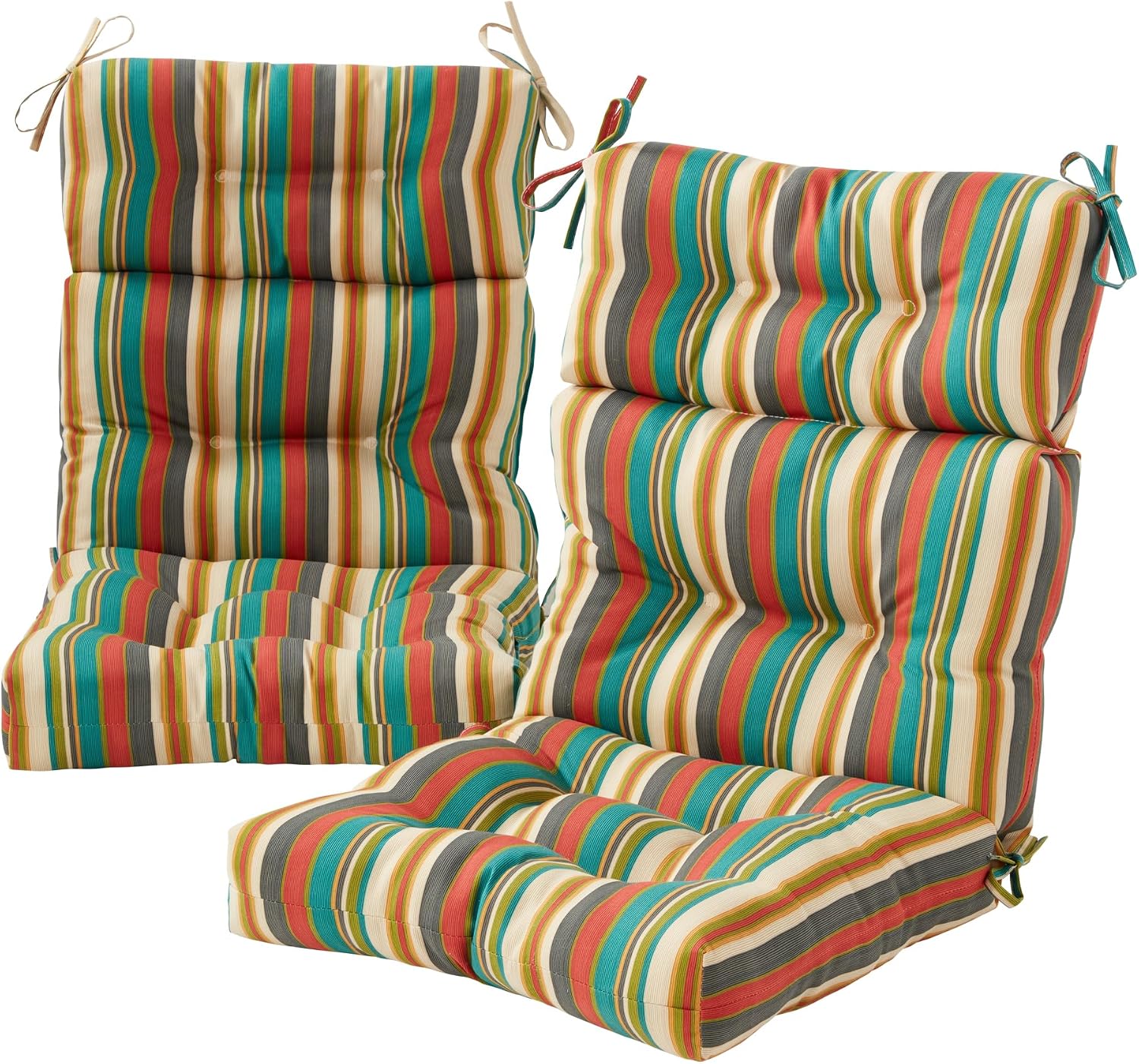 Greendale Home Fashions Outdoor 44x22-inch High Back Chair Cushions (Set of 2), Cement