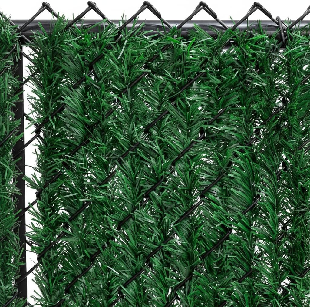 Privacy Fence Screen 4'x10' Hedge Slats for Chain Link, Heavy Duty | Privacy Artificial Grass Garden Fence for Outdoor Wall, Balcony, Patio,Yard, and For Dog Pet Hedge Slat | Heavy Duty