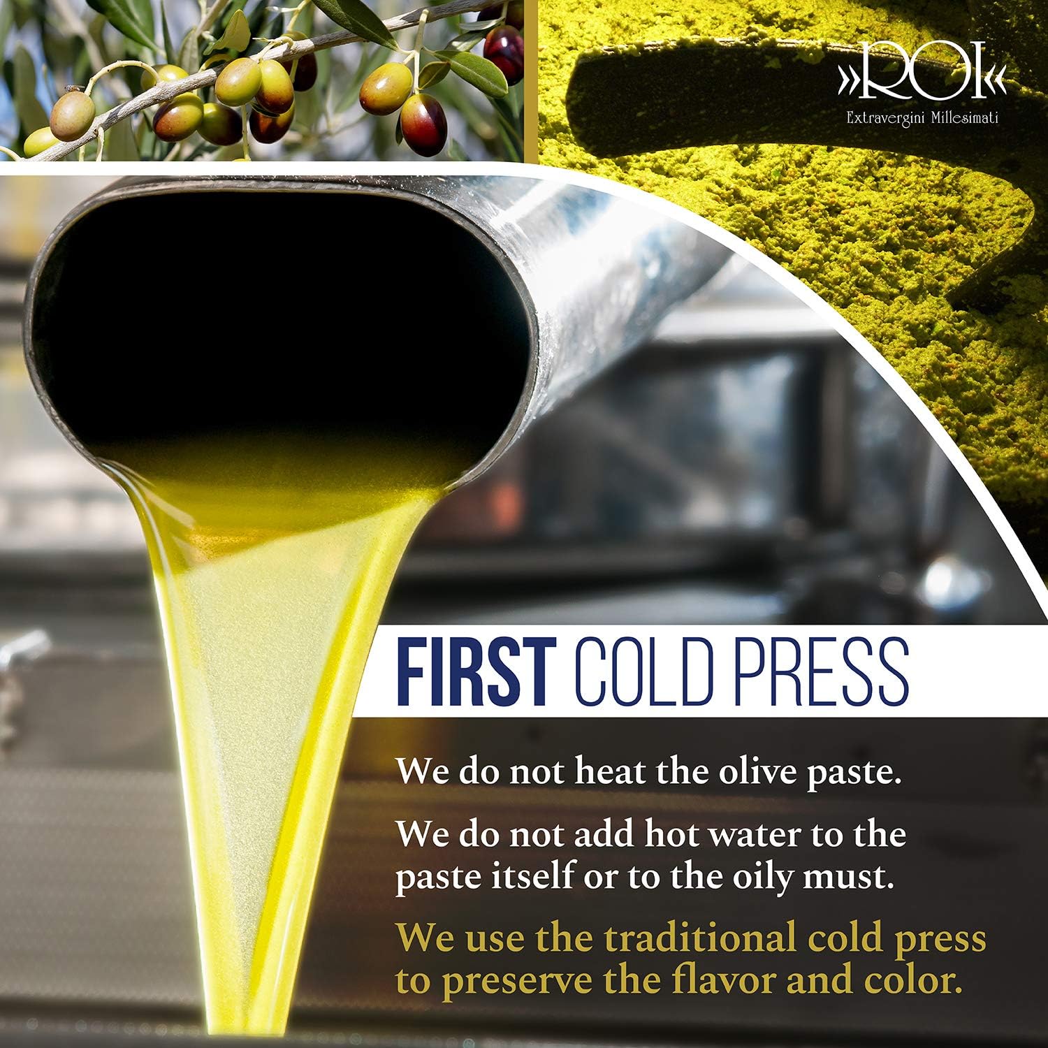 ROI Extra Virgin Olive Oil from Italy - Cucina Ligurian, First Cold Pressed, Pure, Polyphenol Rich Italian EVOO - 34 fl oz (1 Liter)