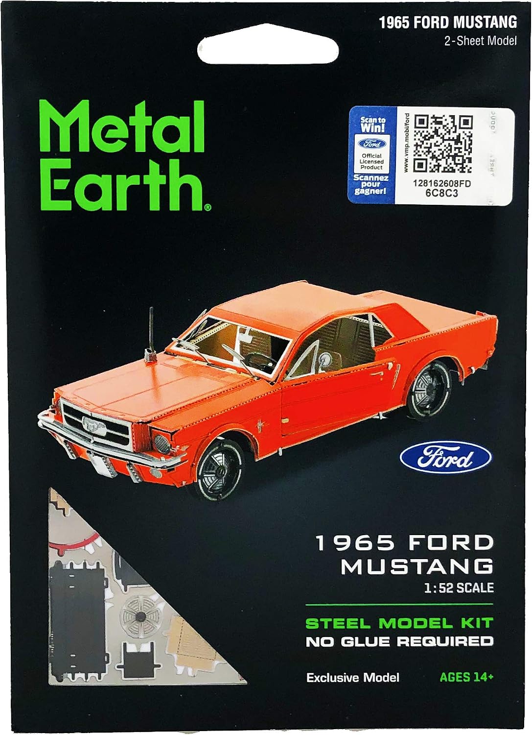 Fascinations Metal Earth 1965 Ford Mustang Red 3D Metal Model Kit