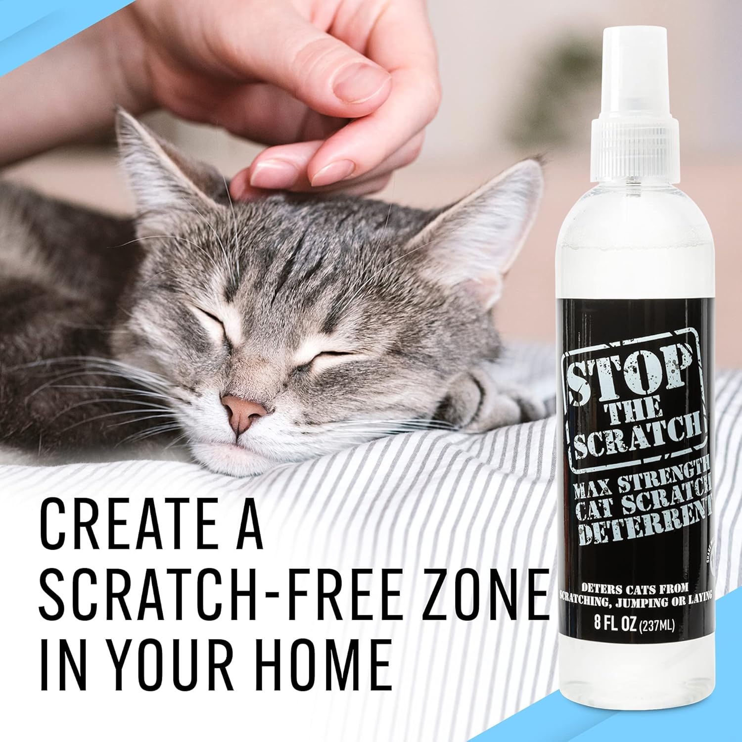 Stop the Scratch Cat Scratch Spray Deterrent – Rosemary Oil, 8 oz