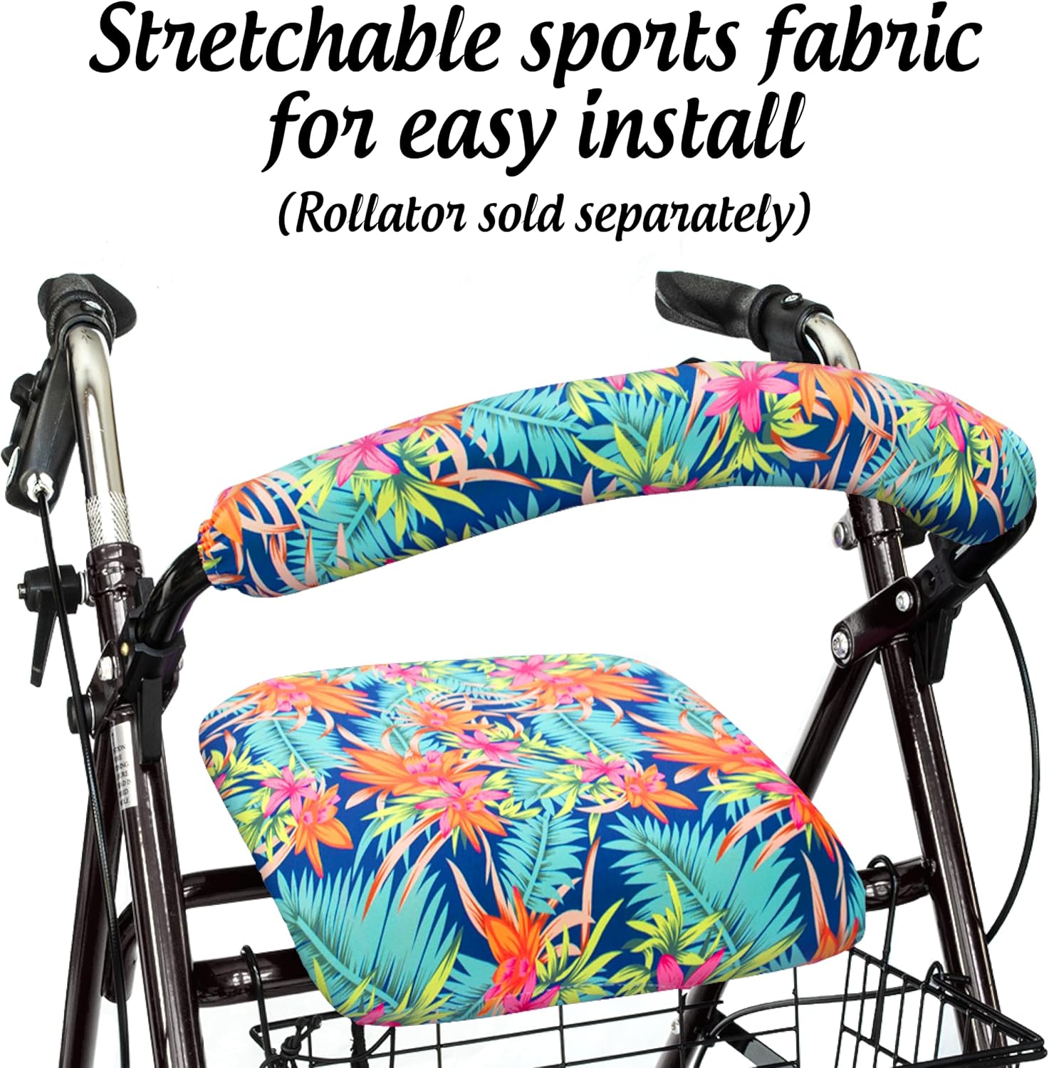 Top Glides Playful Purple Universal Rollator Walker Seat and Backrest Covers (Purple)
