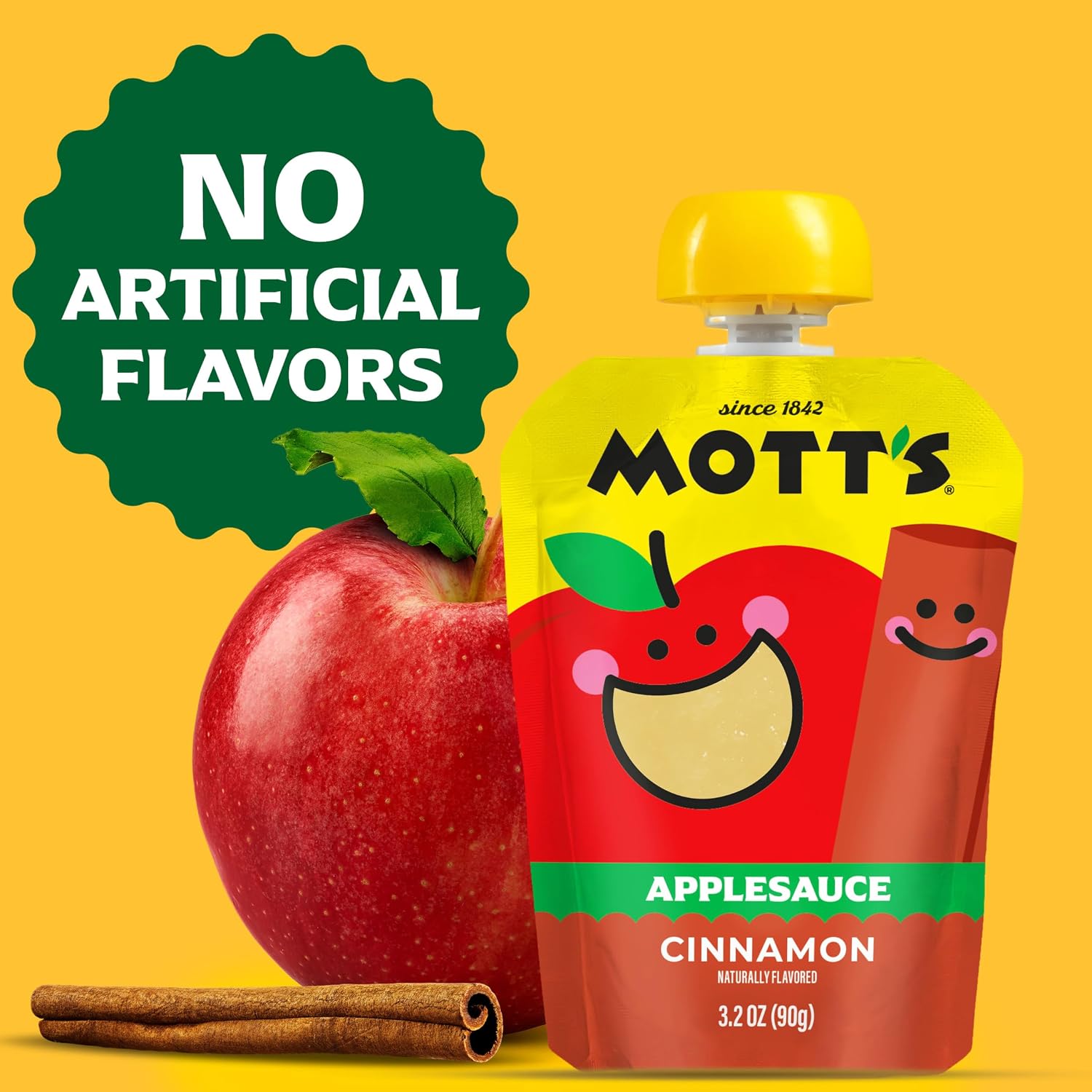 Mott's Cinnamon Applesauce, 3.2 oz clear pouches, 12 count