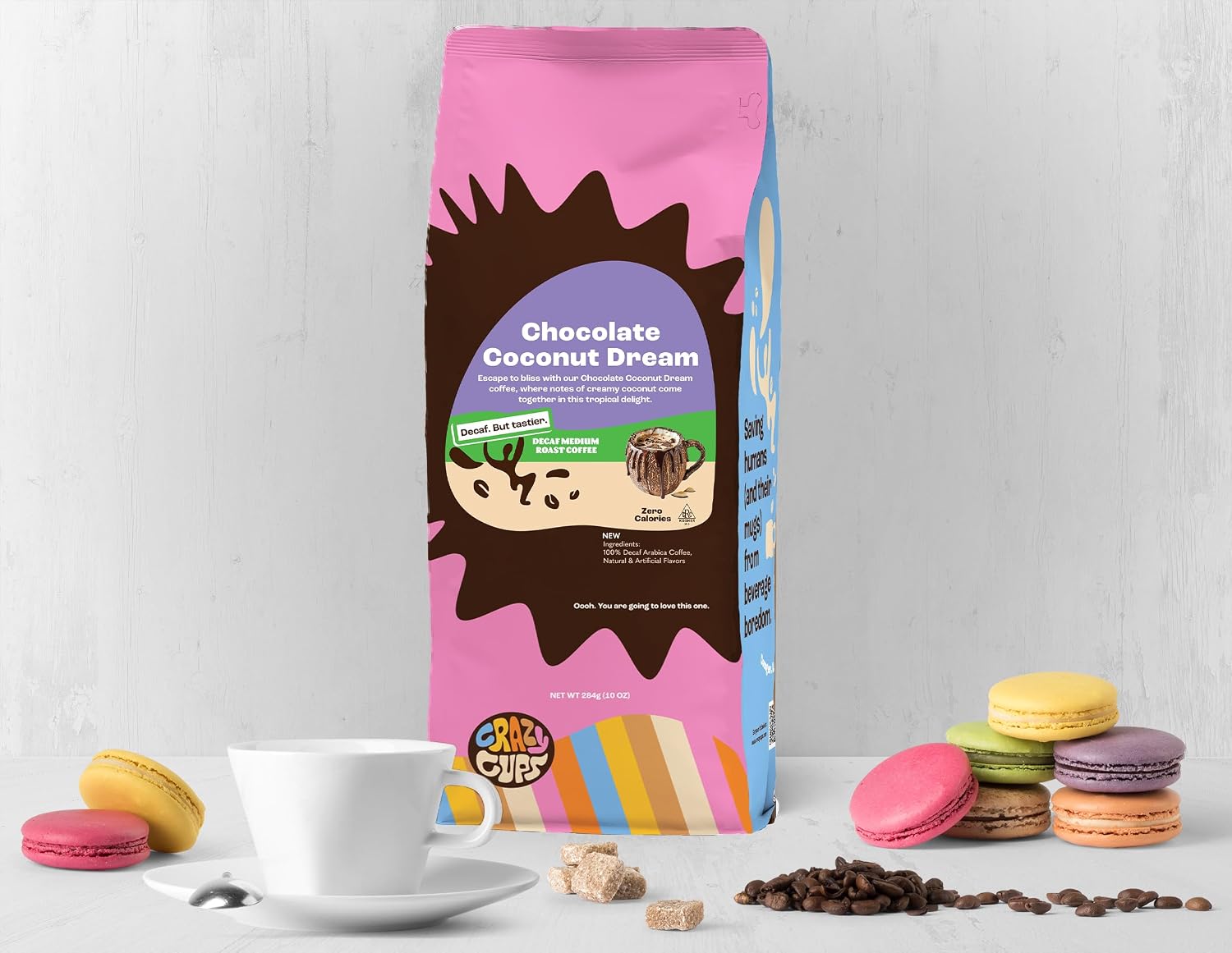 Crazy Cups Flavored Ground Coffee, Cinnamon French Toast, in 10 oz Bag, For Brewing Flavored Hot or Iced Coffee