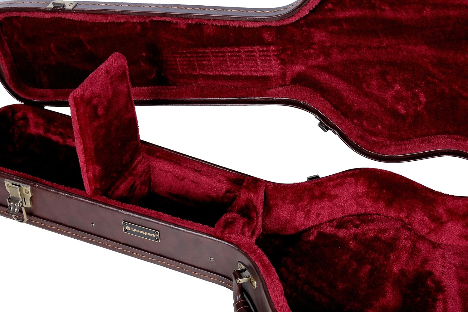 Crossrock Hardshell Arch Top wood case fits SG Electric Guitars-Black(CRW600SGBK)