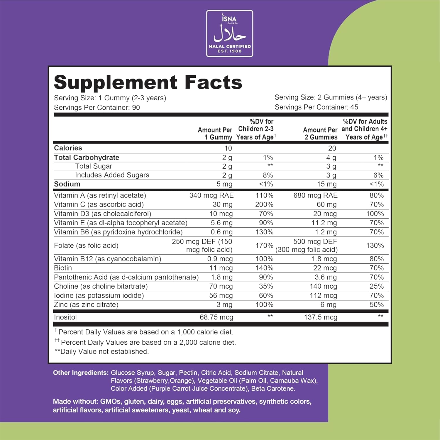 Noor Vitamins Halal Vitamins, Kids Vitamins, Kids Multivitamin Gummies: Vitamin C for Kids, D3, and Zinc for Immunity