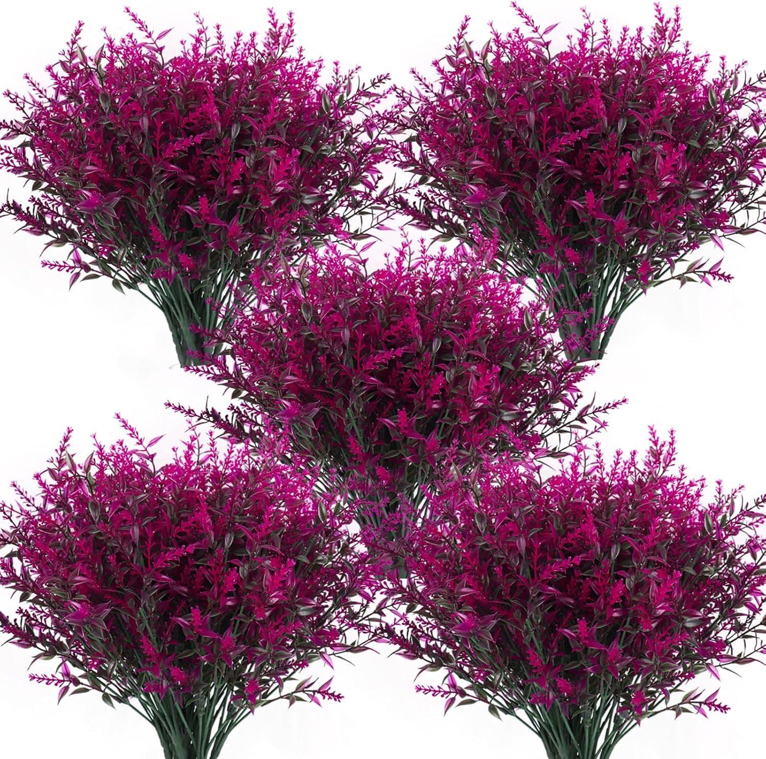 RECUTMS Artificial Greenery Lavender Fake Shrubs Flowers 8 Pcs UV Resistant