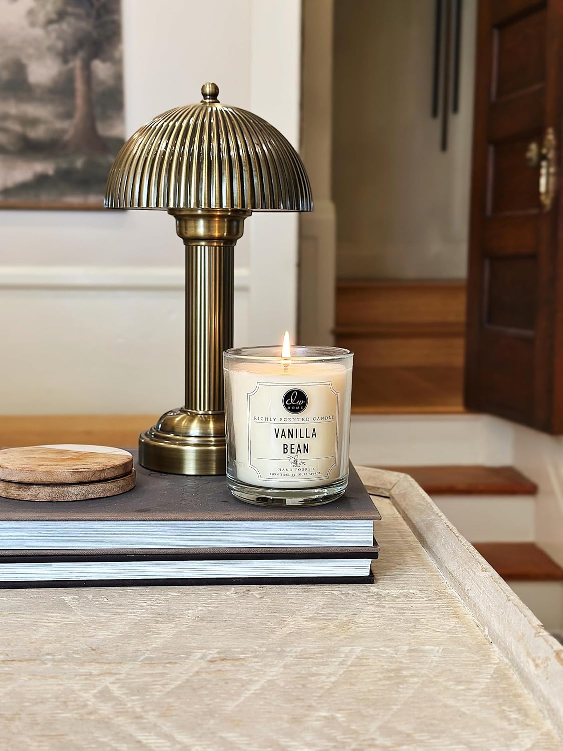 DW Home Vanilla Bean Scented Candle for Home, 15 oz, Large Double Wick Candle Jar, Up to 56H Burn Time, Luxury Scented Candle for Relaxation, Gifting, Home Decor