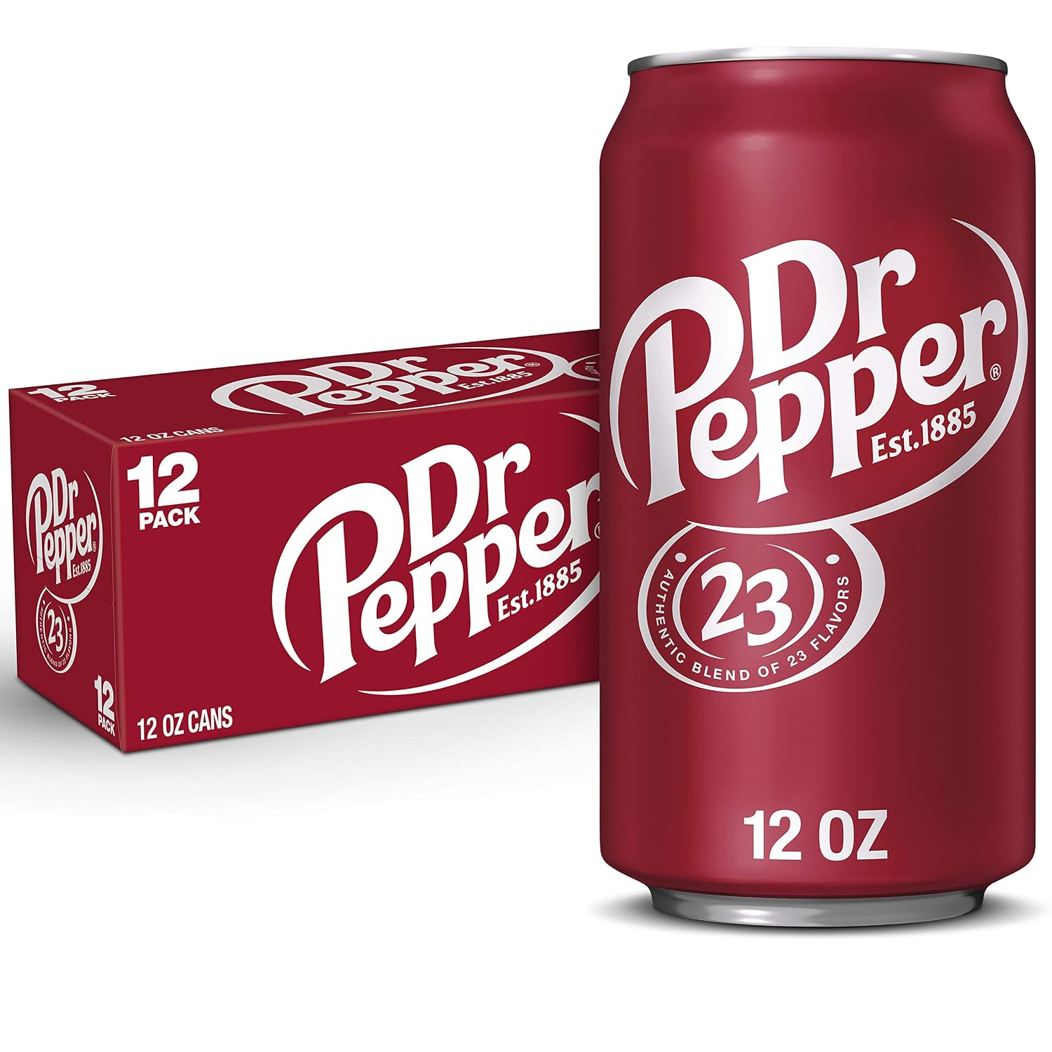 Diet Dr Pepper Soda, 12 fl oz cans, pack of 12