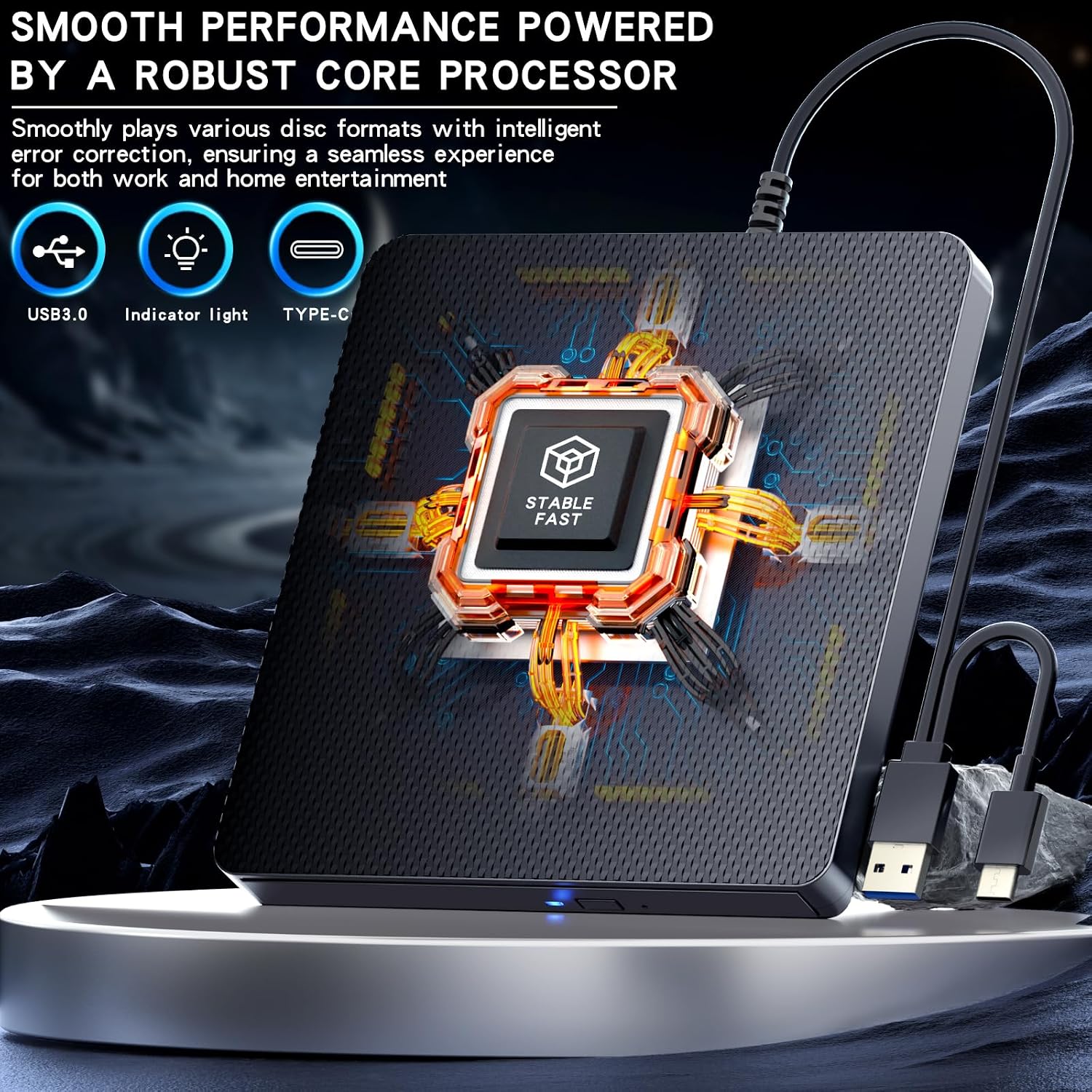 External Blu ray Drives Player Read/Write Compatible Bluray Burner USB 3.0 / Type-C BD/DVD/CD Burner Blu ray Player for pc