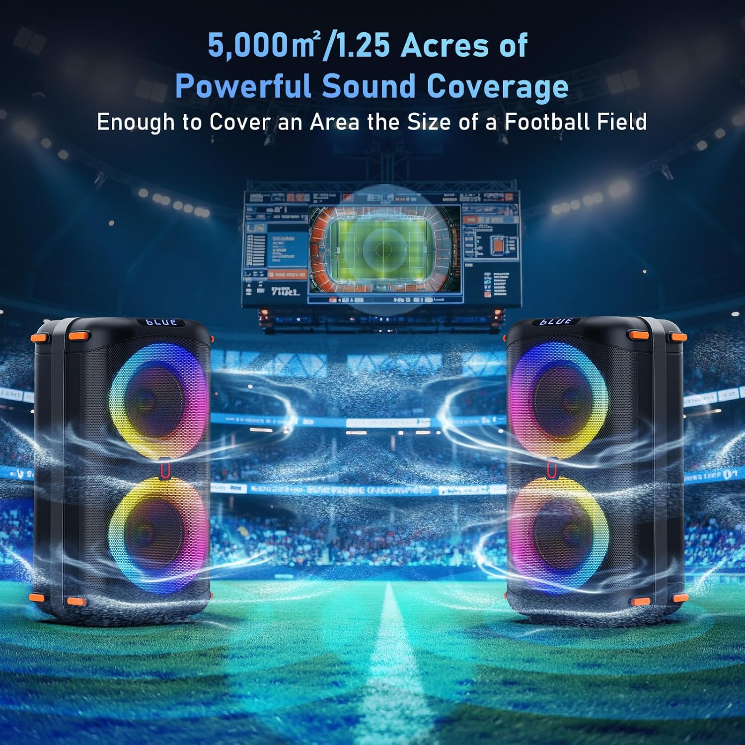 Karaoke Machine with 2 Wireless Microphones, Portable Bluetooth Karaoke Speaker for Adults