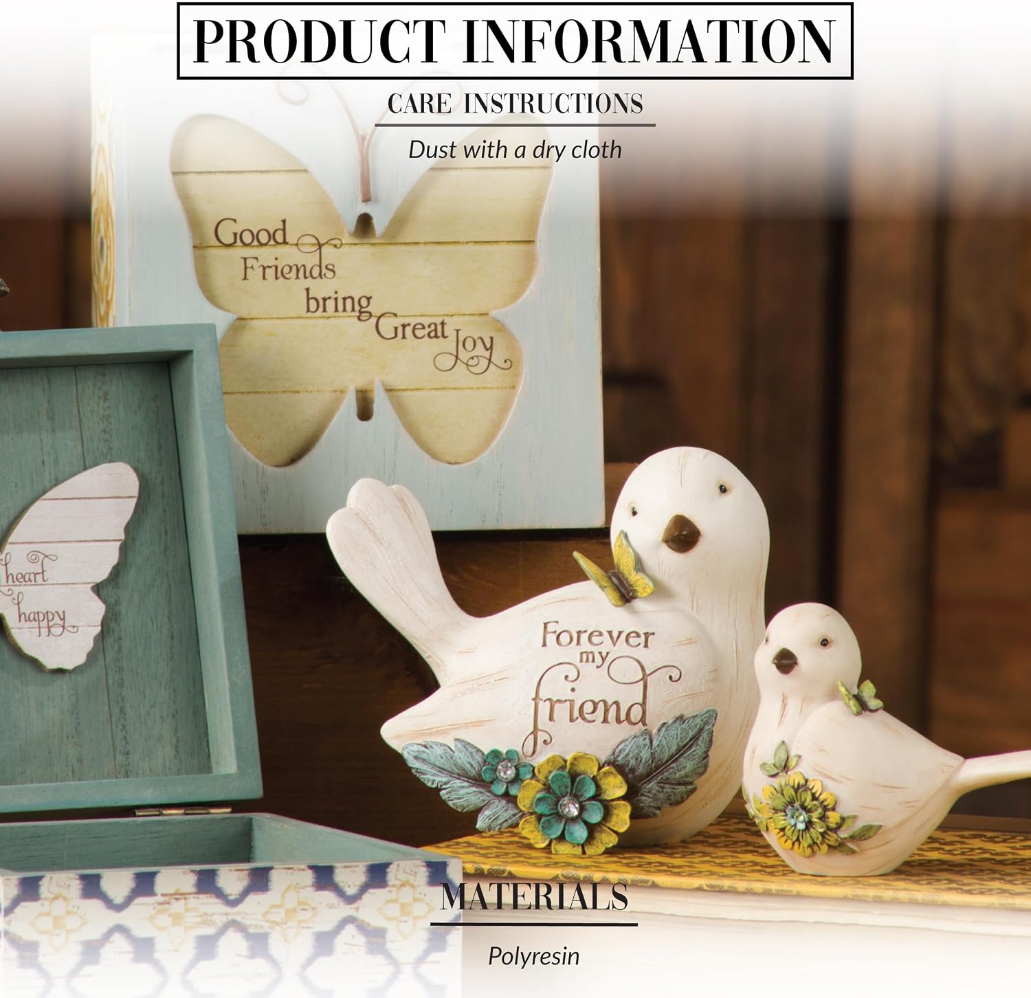 Pavilion Gift Company - Simple Spirits 41104 Decorative Bird Friend Make Life Beautiful Bird Figurine 3.5"