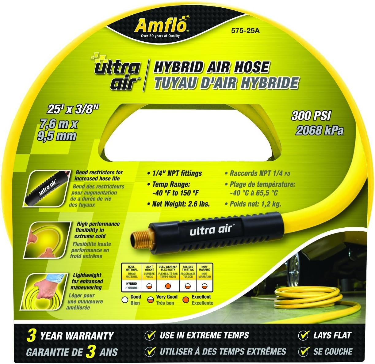 575-50A 3/8" x 50' Ultra Air Hybrid Air Hose