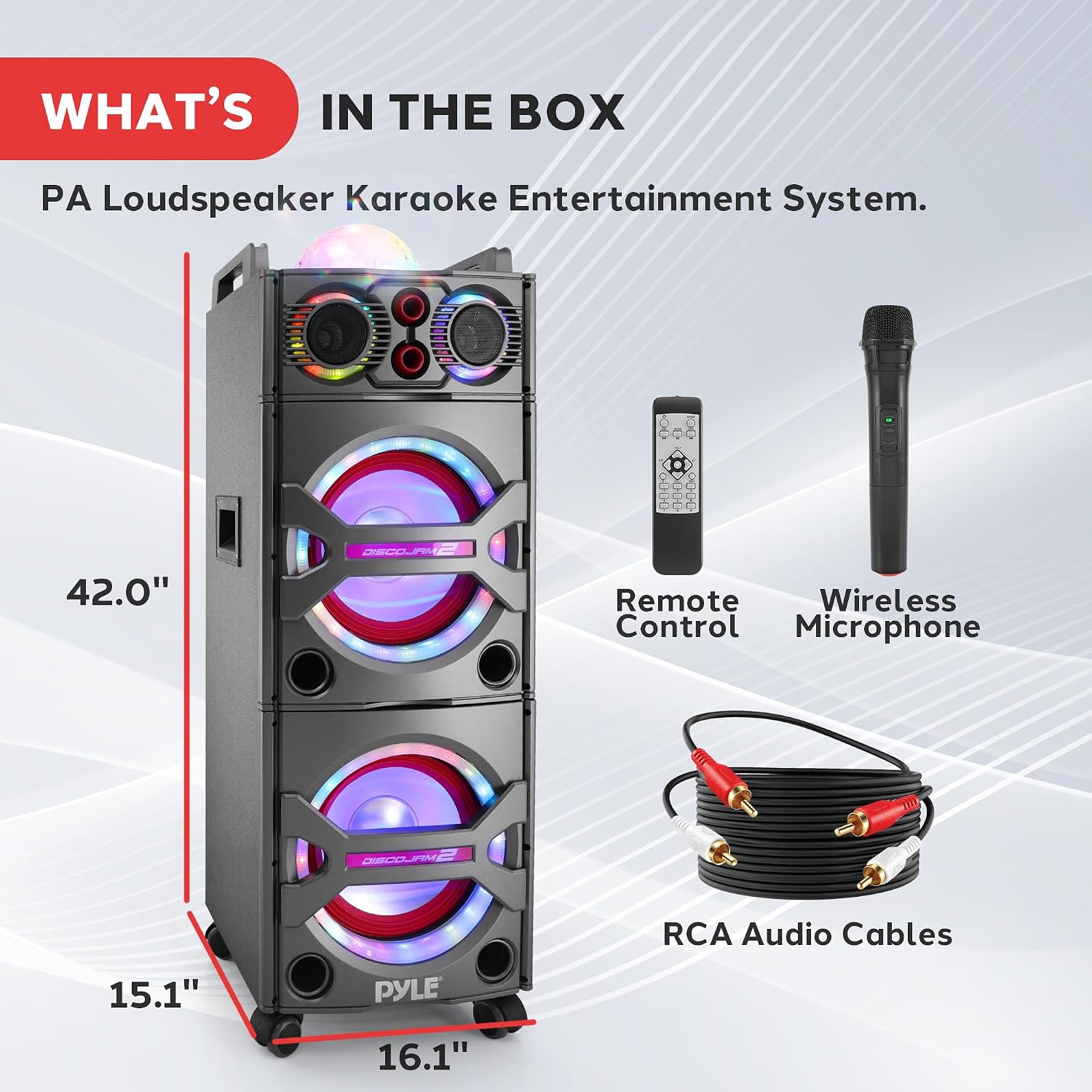 Pyle Wireless Active PA Speaker System - 1000W Portable High Powered Bluetooth Compatible Outdoor Sound Speaker w/ USB SD MP3 FM Radio AUX RCA LED DJ Lights - 35mm Stand Mount, Remote