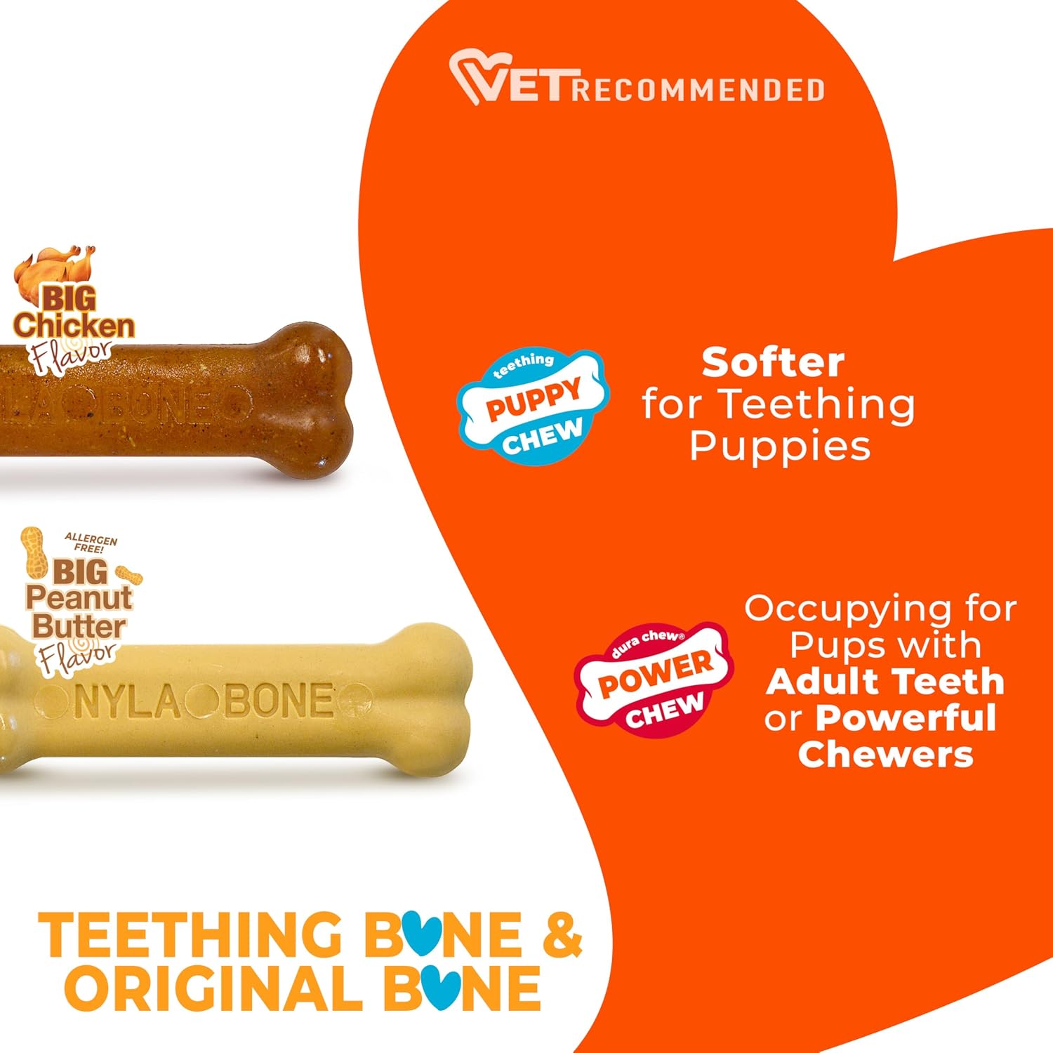 Nylabone Puppy Chew Teething Ring Bone Dog Toy, Chicken Flavor, X-Small | Soothing teething toys for puppies, puppy enrichment, & teething relief, freezable for added comfort, dogs up to 15 lbs