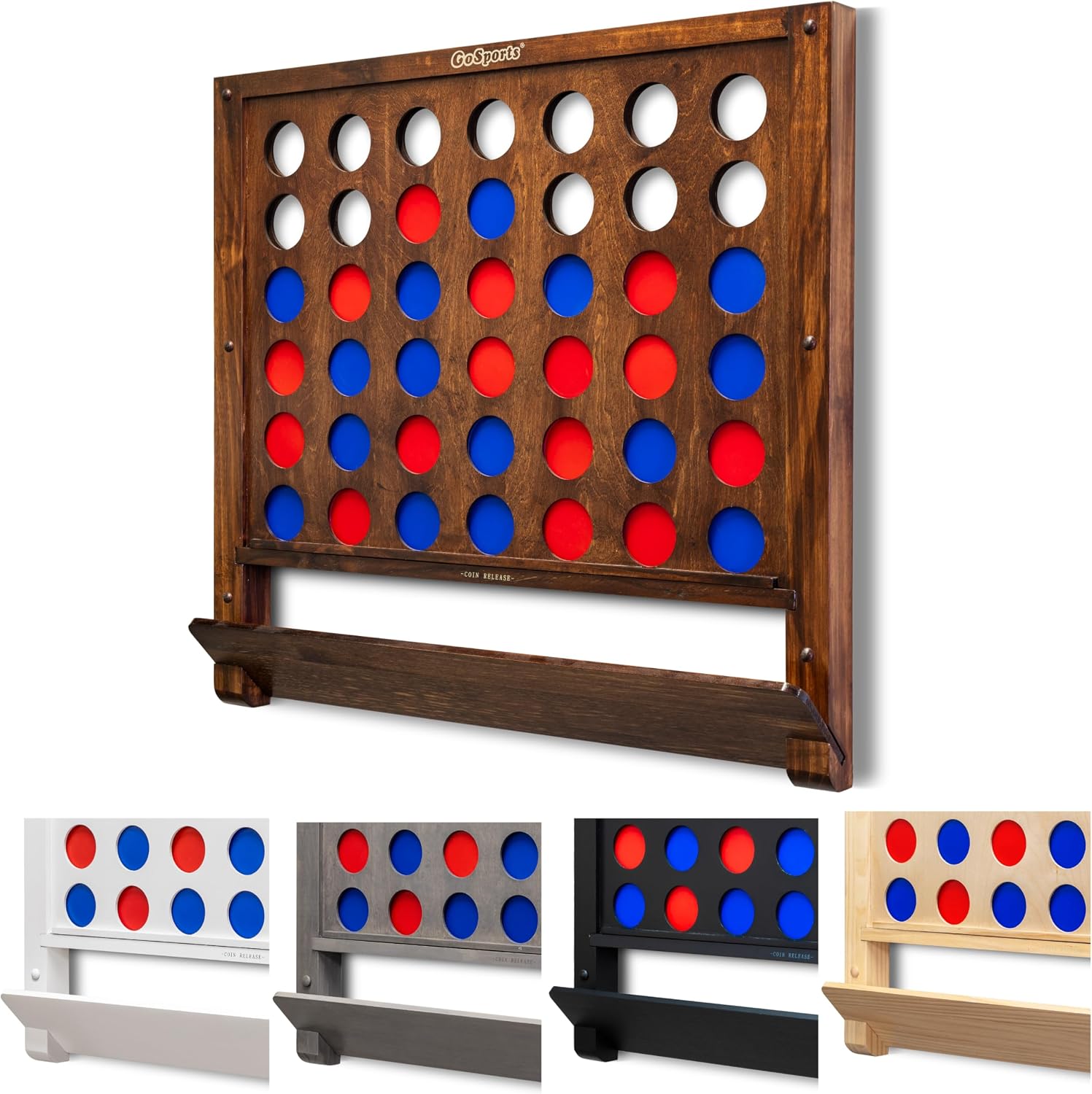 GoSports Wall Mounted Giant 4 in a Row Game - Jumbo 4 Connect Family Fun with Coins