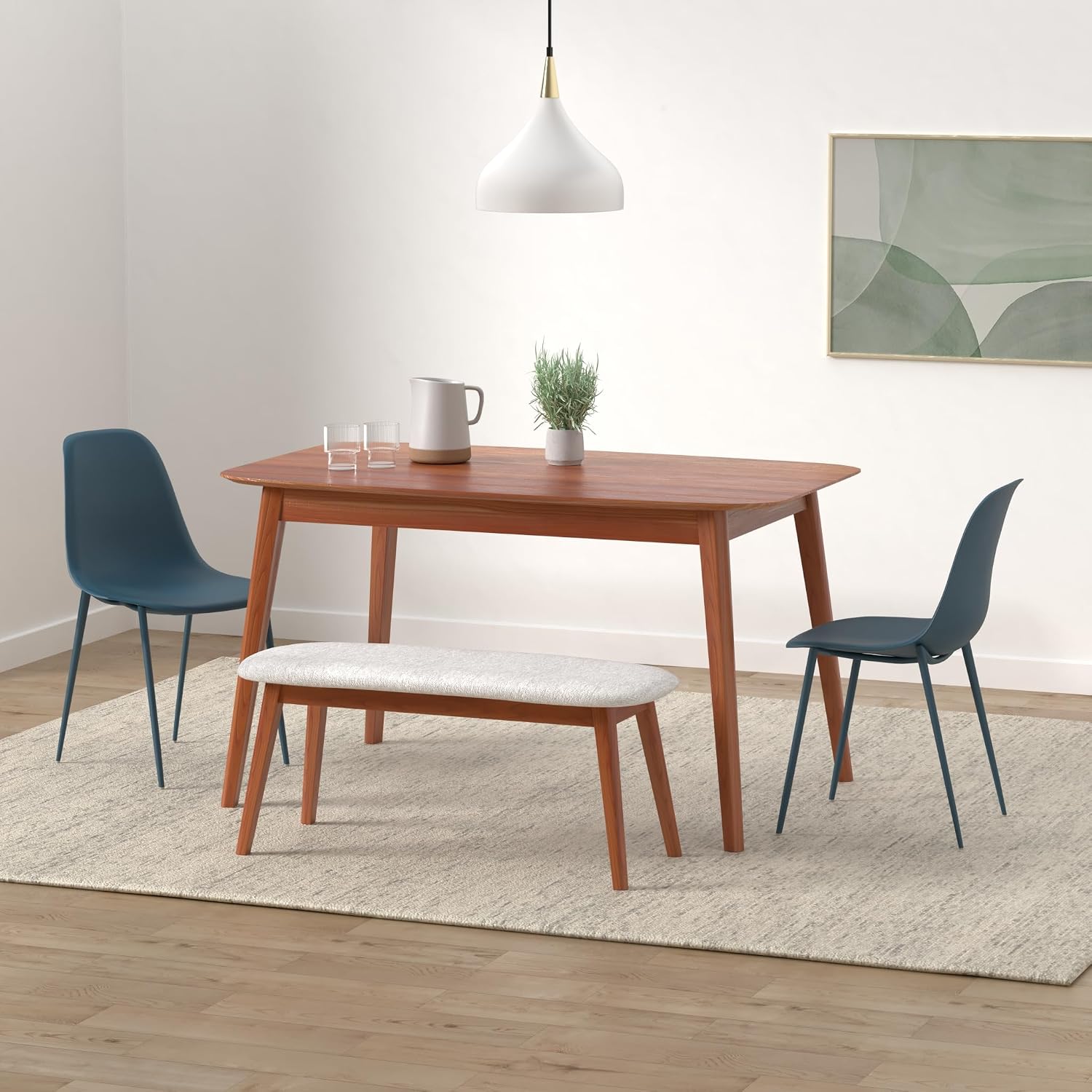 Poly & BARK Isla Modern Kitchen Chairs Set of 4 - Plastic Dining Chair with Metal Legs - Quick Assembly Simple Cafe Chairs Plastic for Indoor or