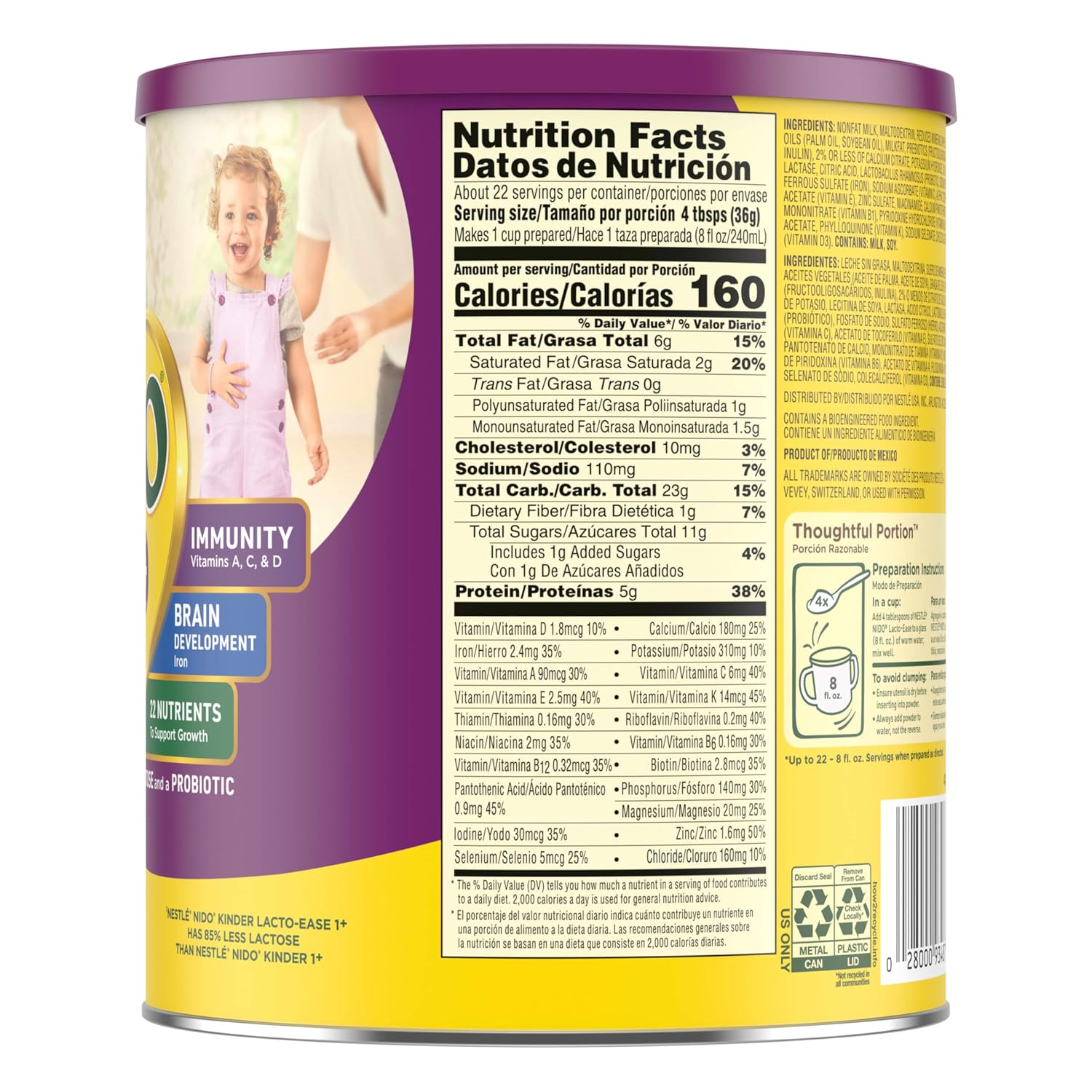 Nestle Nido Lacto-Ease Toddler Milk Powder 28.2 oz