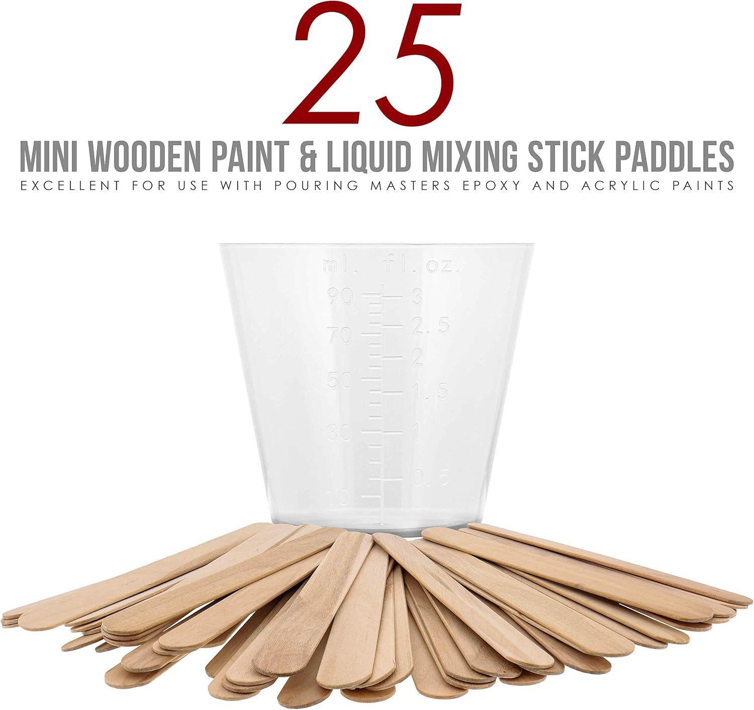 Pouring Masters 40 Ounce (1200ml) Graduated Plastic Mixing Cups (Box of 24)