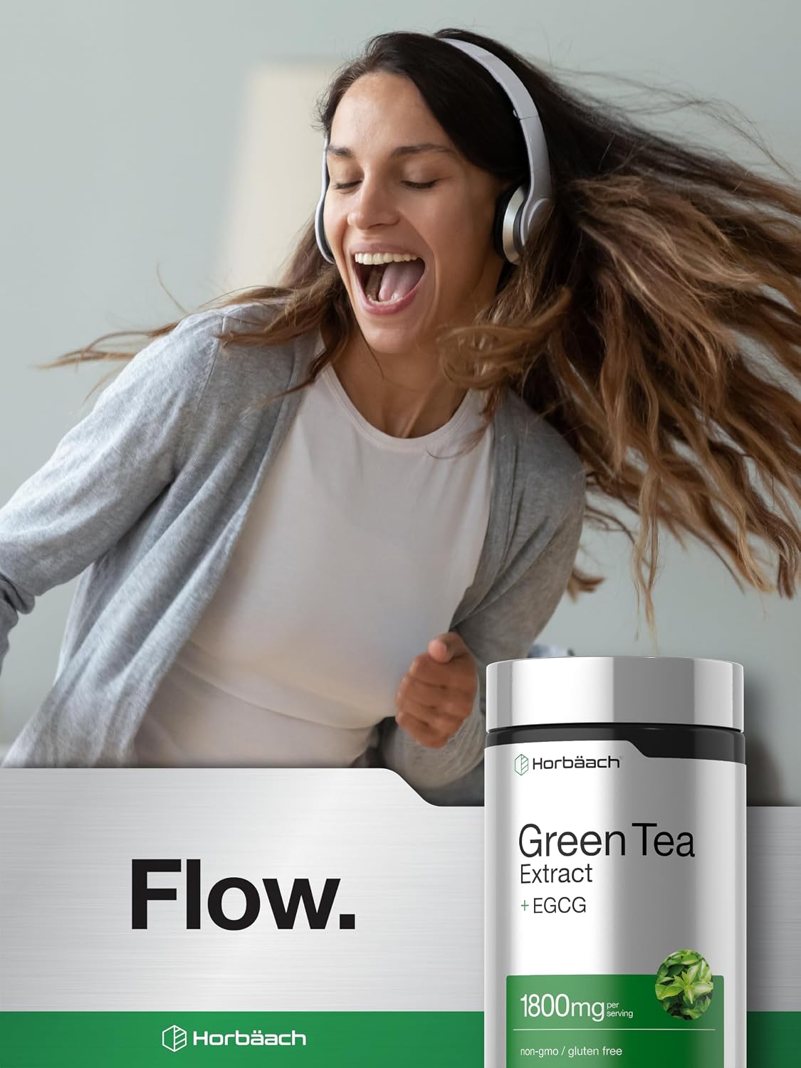 Horbäach EGCG Green Tea Extract Pills | 180 Capsules | Max Potency