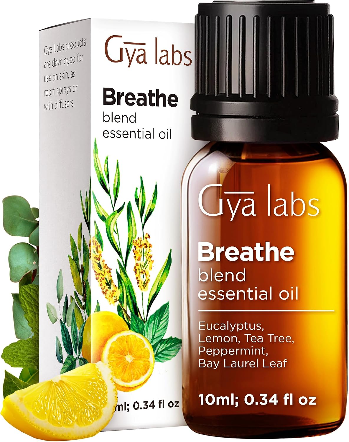 Gya Labs Breathe Essential Oil Blend - 0.34 Fl Oz - for Diffuser, Hair