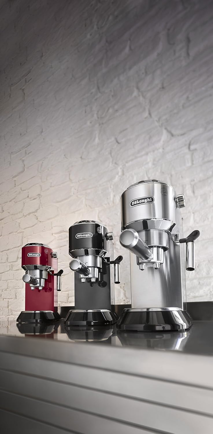 De'Longhi Dedica Espresso Machine, 15-Bar Pump, Frother, Stainless Steel | #1 Worldwide Espresso Machine Maker, Rapid Heat-Up, Frother, Compact Design, Easy to Clean