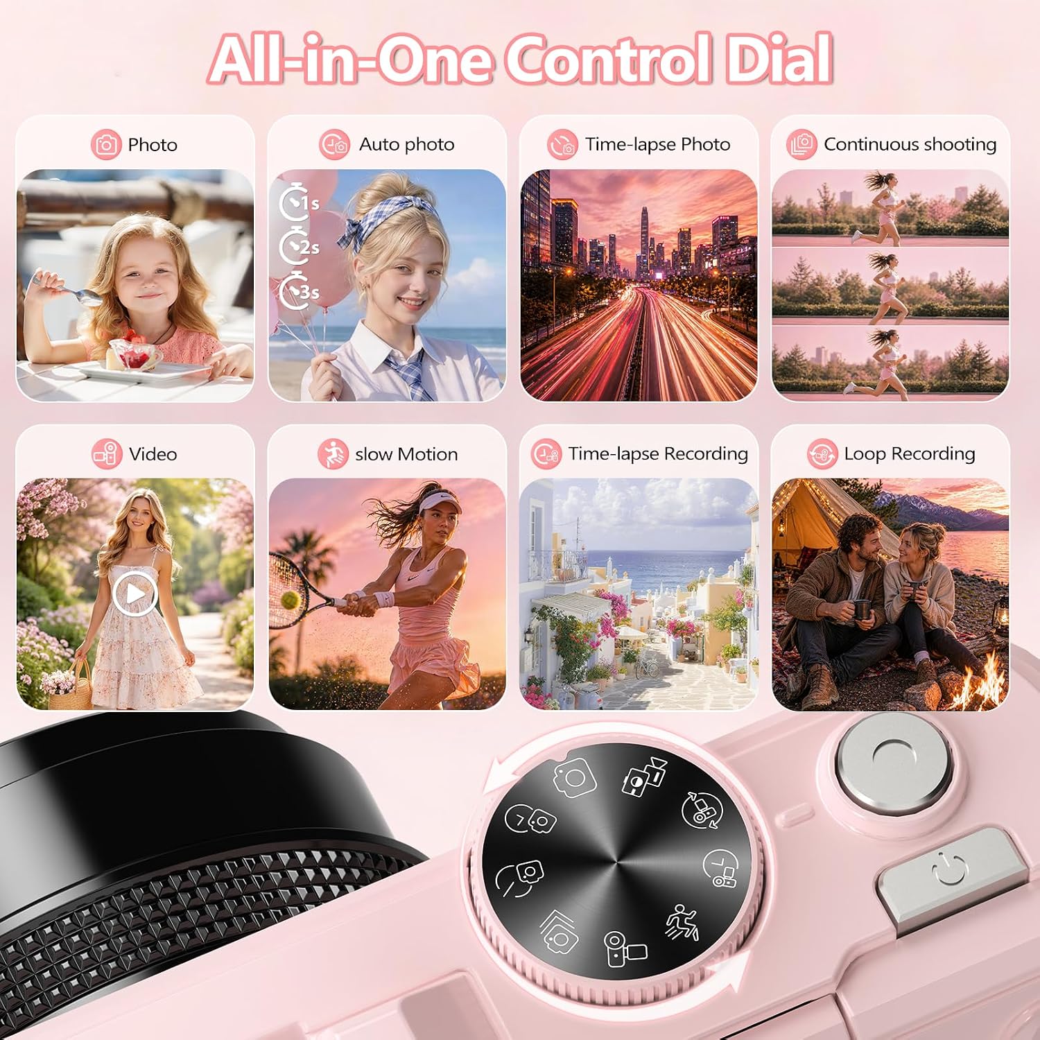 4K Digital Camera for Photography, 64MP Vlogging Camera for YouTube with 3" 180° Flip Screen, WiFi Compact Camera with 18X Digital Zoom, Comes with 32GB Micro SD Card & 2 Batteries, Black