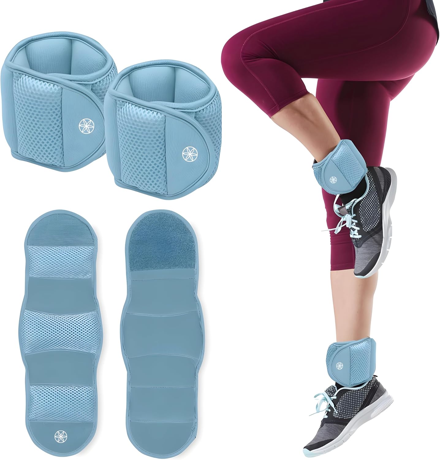 Gaiam Ankle Weights, Wearable Bracelet to Strengthen, Tone & Sculpt, Adjustable Ankle Weights for Women & Men for Yoga, Dance, Pilates, Barre, Cardio