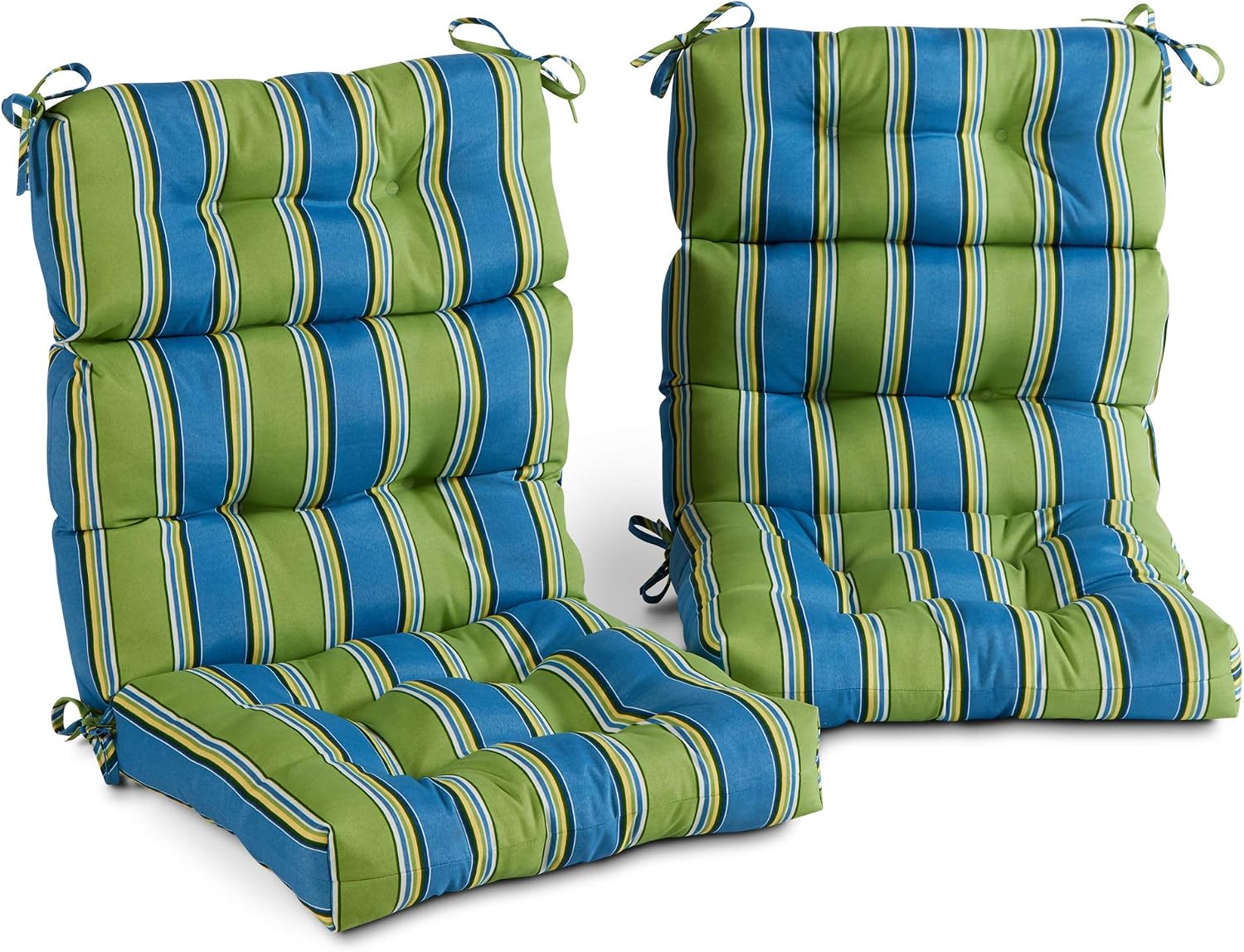 Greendale Home Fashions Outdoor 44x22-inch High Back Chair Cushions (Set of 2), Cement