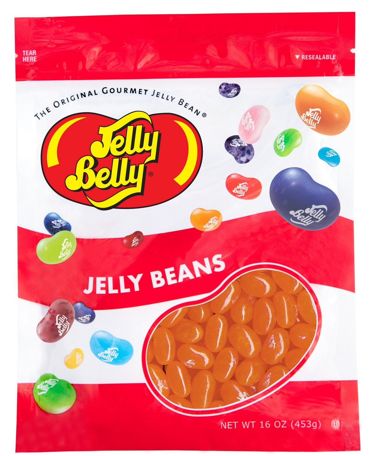 Jelly Belly Sunkist Orange Jelly Beans - 1 Pound (16 Ounces) Resealable Bag - Genuine, Official, Straight from the Source
