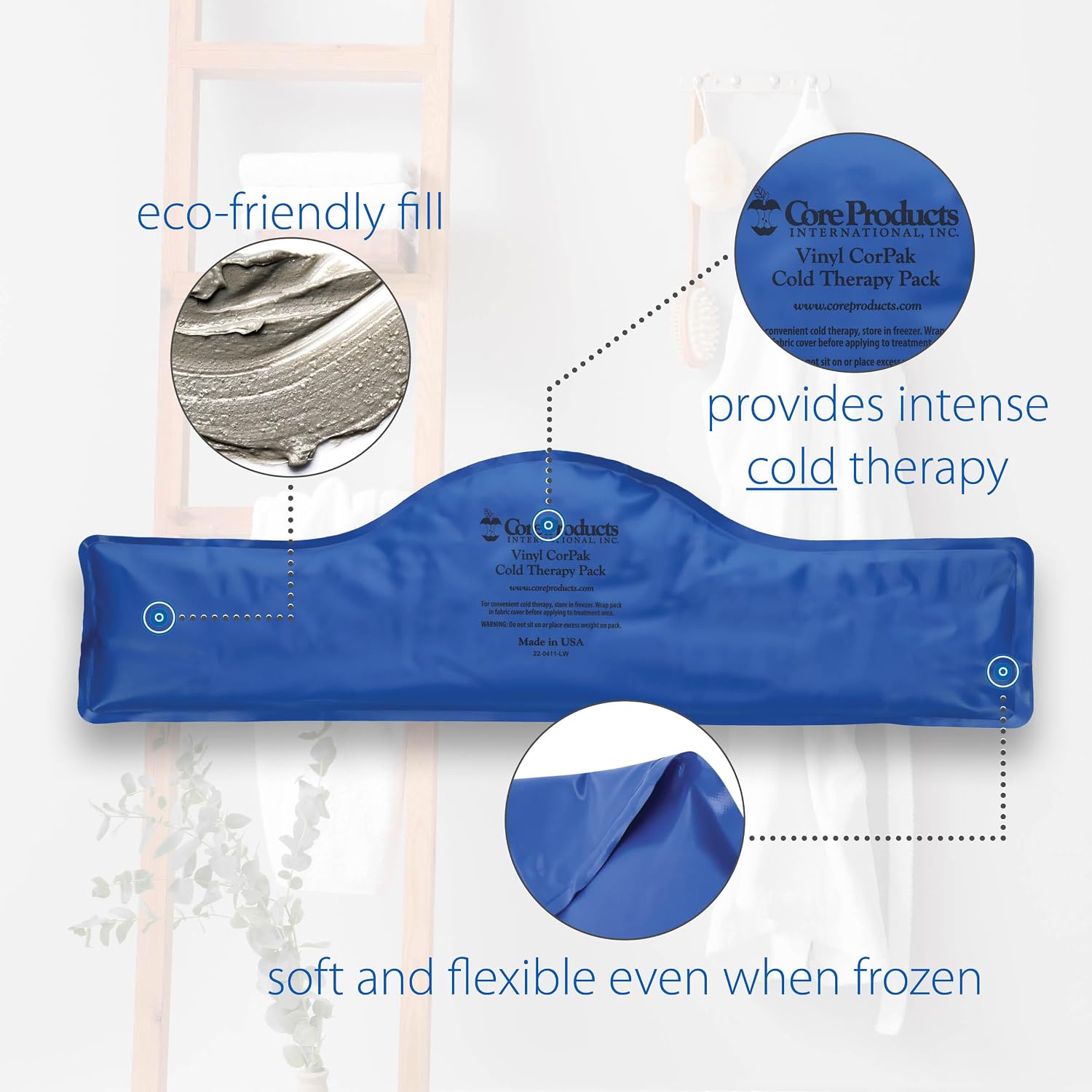 Core Products Flexible Vinyl Intense Cold Pack for Neck, Shoulders & Back - 11" X 15"