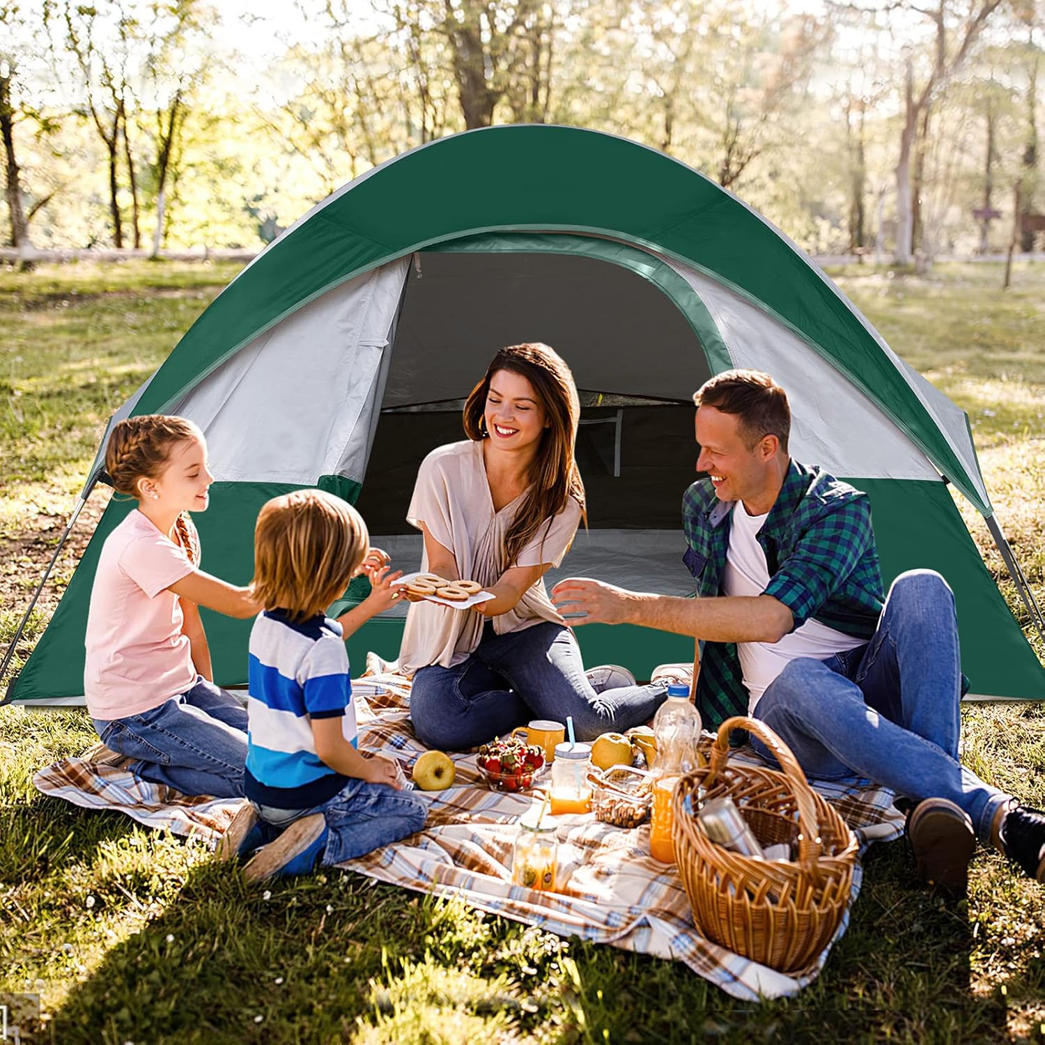 Camping Tent 2-4 Person, Waterproof Windproof Tent with Rainfly Easy Set up-Portable Dome Tents for Camping…