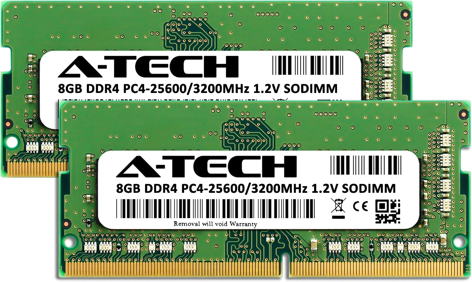 A-Tech 8GB DDR4 3200 MHz SODIMM PC4-25600 (PC4-3200AA) CL22 Non-ECC Laptop RAM Memory Module