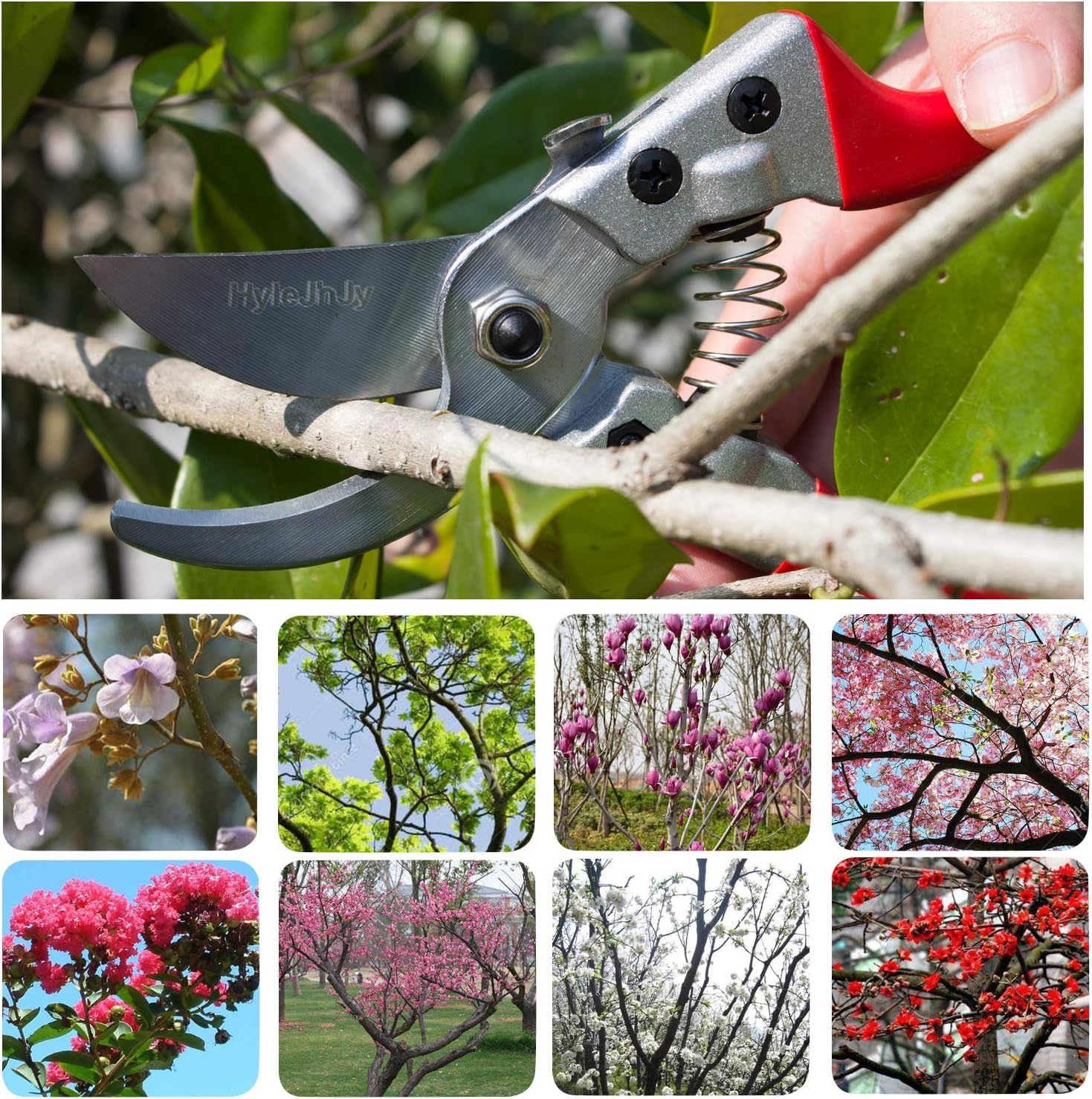 Pruning Shears with Stainless SK5 Steel Blades+Straight Tip Gardening Shears Garden Shears Garden Clippers Florist Scissors Hand Pruners Garden