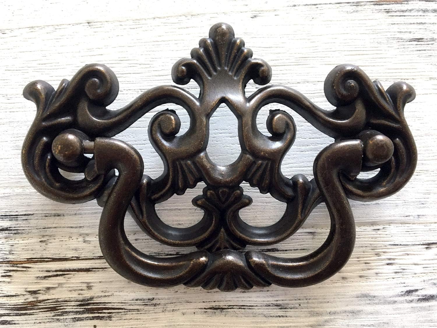 3" C-C Bail Drawer Pull Drop Dresser Pull Dark Antique Brass Swing Drawer Handle Vintage Style