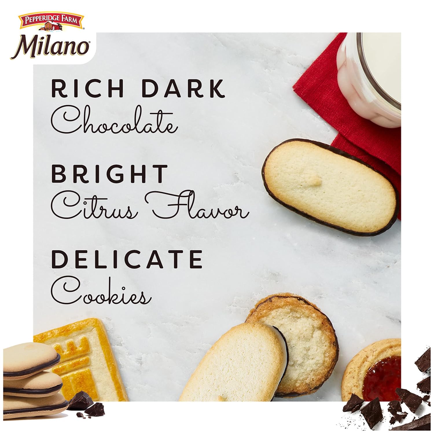 Pepperidge Farm Milano Milk Chocolate Cookies, 6 OZ Bag (15 Cookies)