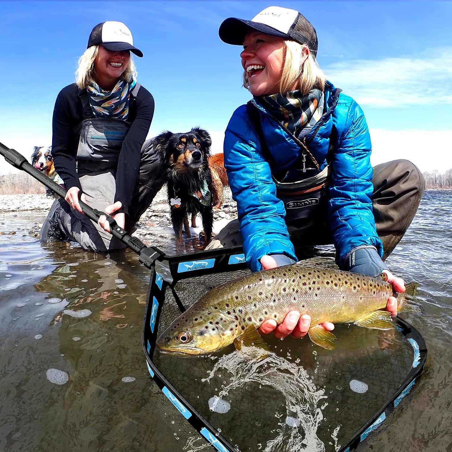 PLUSINNO Floating Fishing Net for Steelhead, Salmon, Fly, Kayak, Catfish, Bass, Trout Fishing