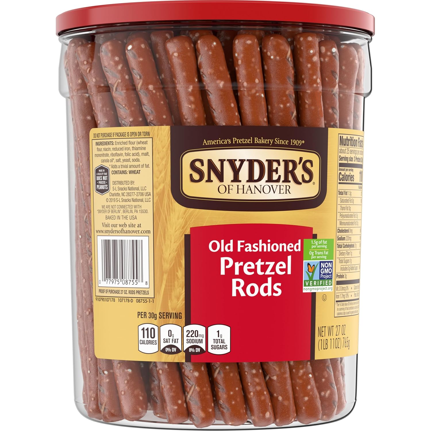 Snyder's of Hanover Pretzel Rods, 12 oz