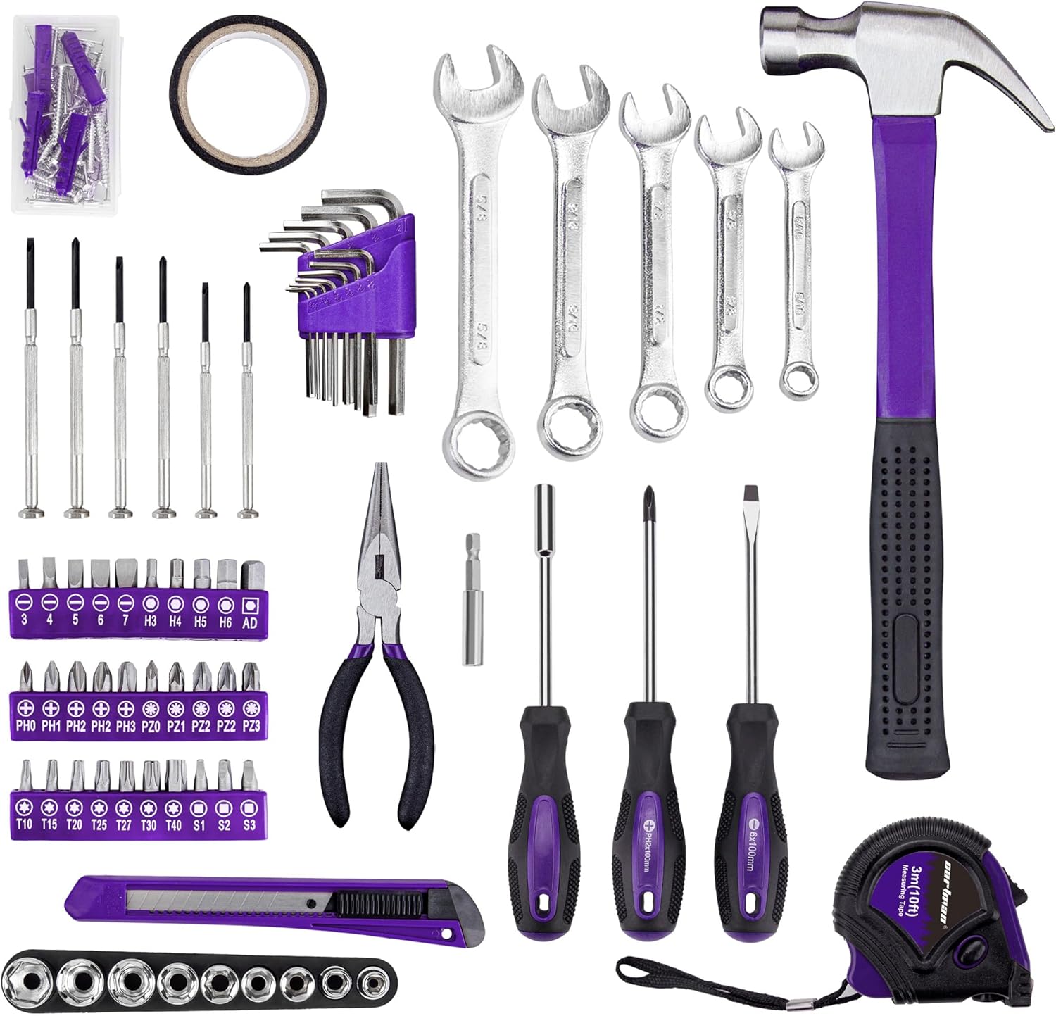 CARTMAN 148-Piece Automotive And Household Tool Set, Blue Repair Kit Case