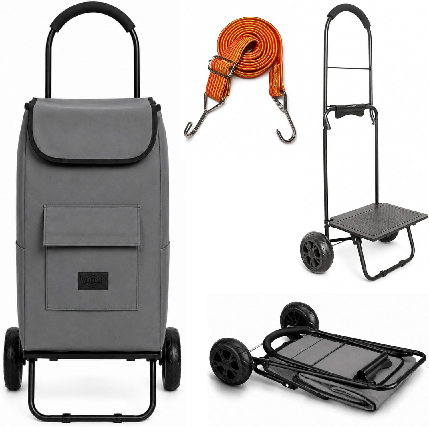 Shopping Cart, Super Loading Grocery Trolley, 220 lbs Capacity