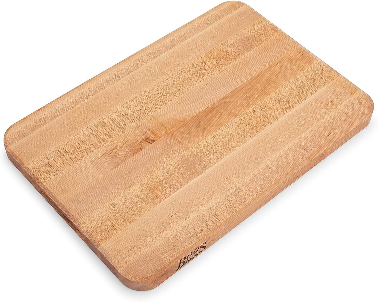 John Boos Chop-N-Slice Series Rectangular Maple Cutting Board, 20" x 14" x 1.25", 10 lb – Reversible Edge-Grain Butcher Block with Finger Grips, Made in the USA