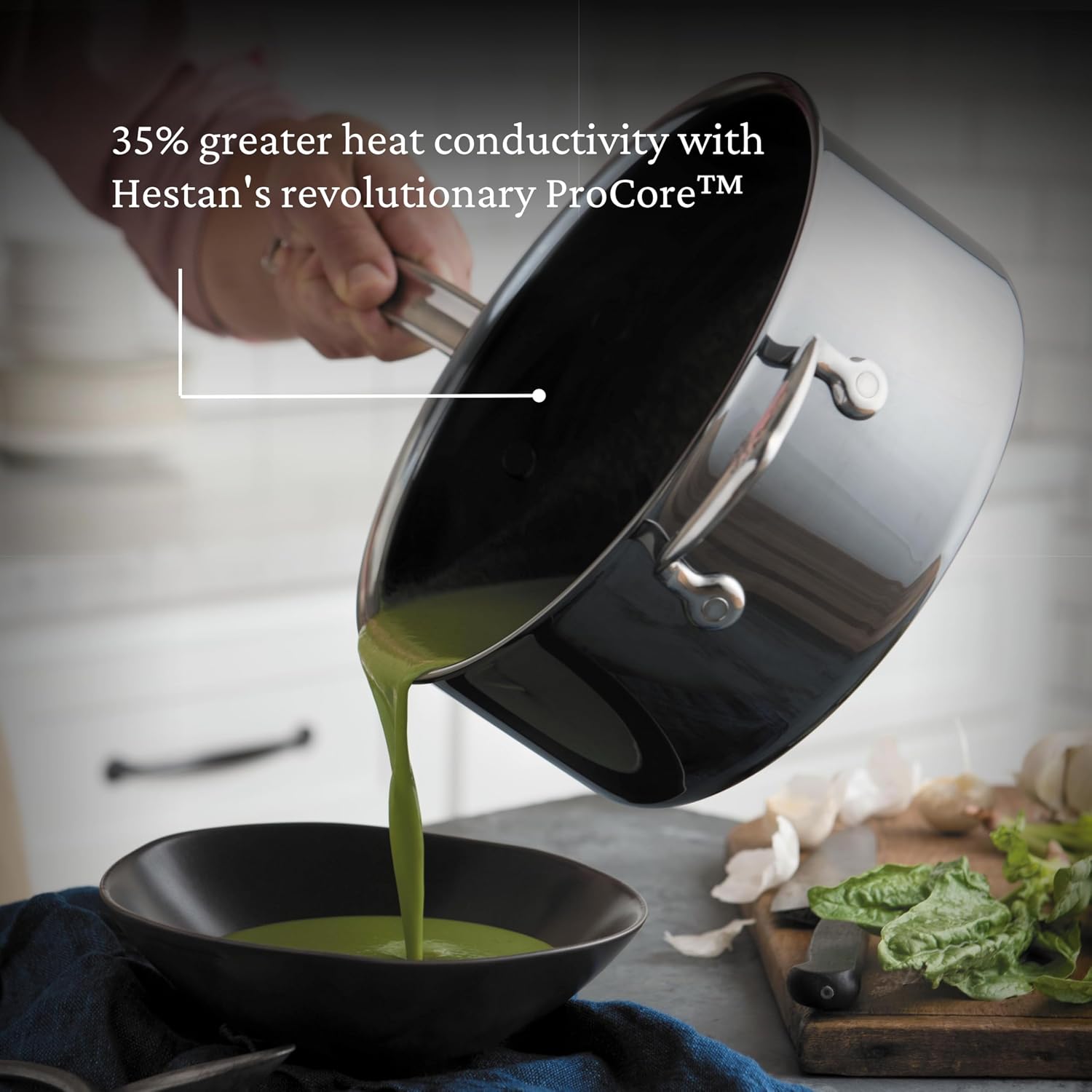 Hestan - NanoBond Collection - Stainless Steel Titanium Sauce Pan, Induction Cooktop Compatible, 4 Quart