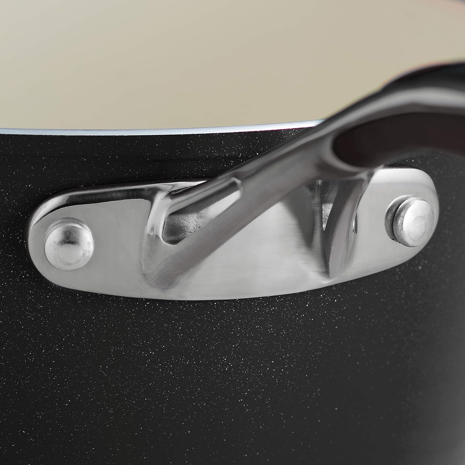 Tramontina Ceramica Deluxe 1.5-Quart Sauce Pan with Glass Lid | Ceramic Non Stick Small Saucepan, Oven-Safe, Metallic Black
