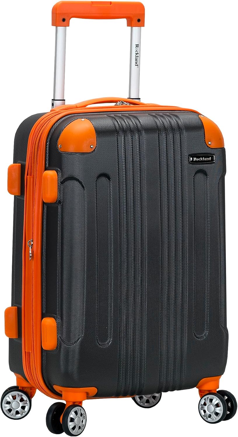 Rockland London Hardside Spinner Wheel Luggage, White, 3-Piece Set (20/24/28)