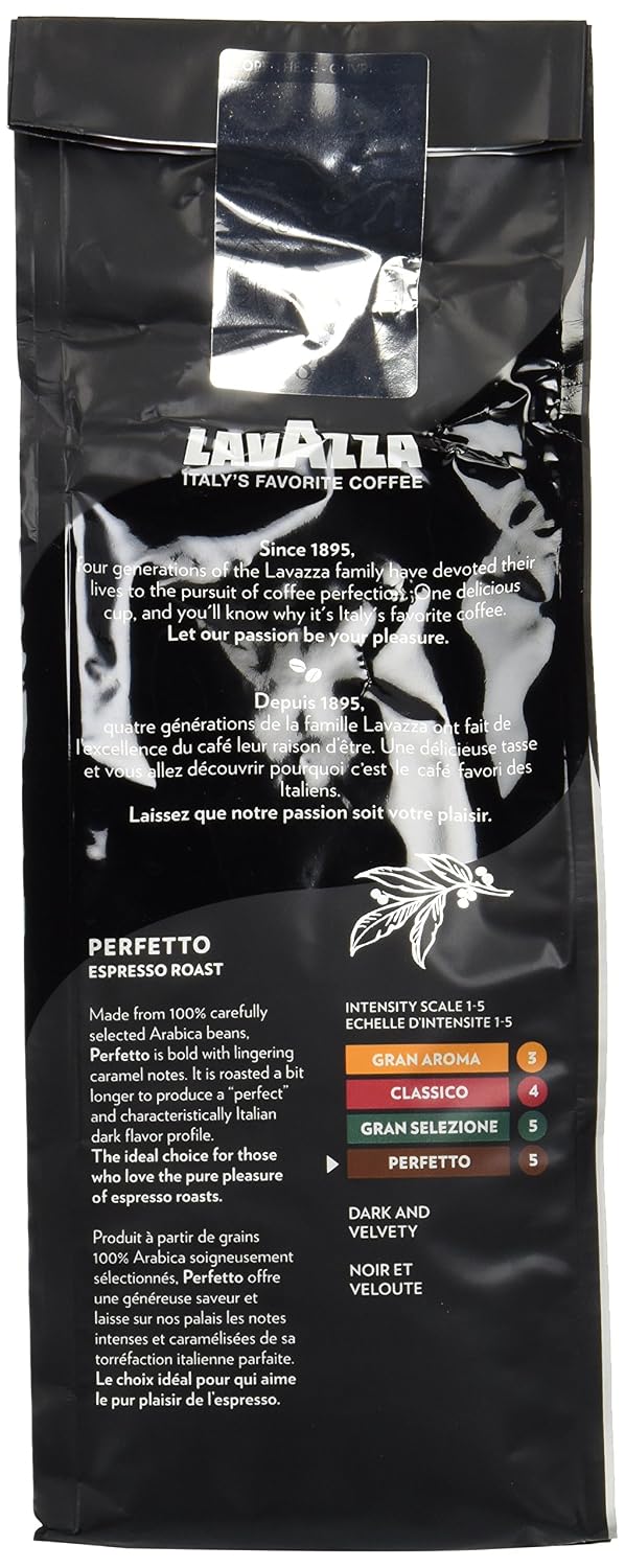 Lavazza Opera Intenso Ground Coffee 12oz Bag, Dark Roast, Bold and Balanced Taste, Intensity 4/5, Arabica and Robusta, Ideal for Drip Brewers, (Pack of 1) - Package May Vary