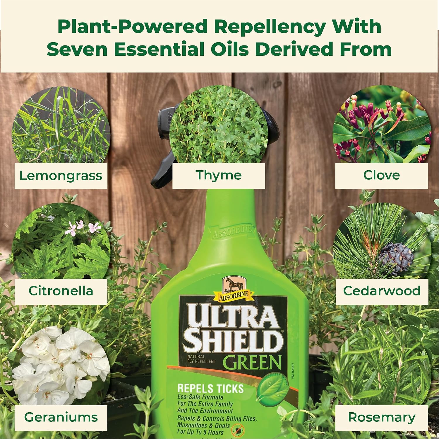 Absorbine UltraShield Green Natural Insect Repellent, 128 fl oz Gallon | Use on Horses & Dogs, Botanical Essential Oils, Daily Use, Repels 70+ Species Including Flies, Mosquitoes, Gnats & Ticks
